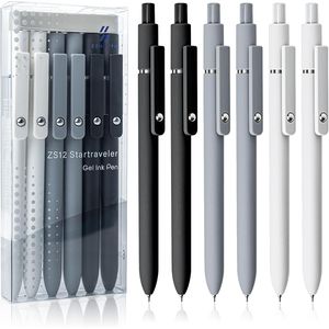 6 Penne Gel Carine da Ufficio, Punta Fine 0.5mm, Inchiostro Nero ad Asciugatura Rapida, Scrittura Fluida, Forniture Scolastiche, Regali per Donne - Product Image 1