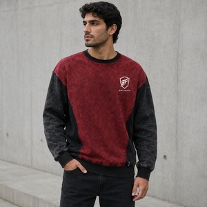 Acid <b>Wash</b> Crewneck Fleece Lined Heavyweight 220g 100% Cotton Solid Custom Made High Quality Men's Winter Casual Hoodie Pakistan - Product Image 1