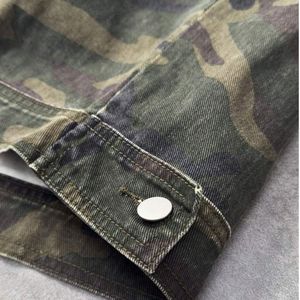 Gilet en jean clouté camouflage personnalisé pour homme, sans manches, style militaire streetwear, veste boutonnée, OEM ODM, vente en gros, usine - Product Image 5