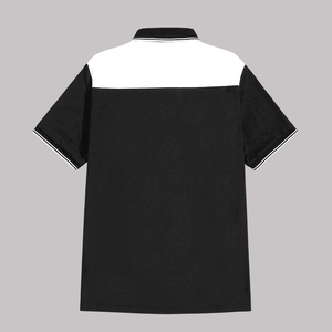 เสื้อโปโลผู้ชายสีดำ แขนสั้น ผ้าปิเก้ ระบายอากาศได้ดี สวมใส่สบาย ทรงปกติ สีพื้น - Product Image 3