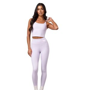 Legging lavande taille haute extensible pour femme, pantalon de fitness sculptant, tenue de sport et de mode - Product Image 1