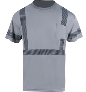 เสื้อเชิ้ตทำงานแบบยูนิเซ็กซ์ สีกากี สะท้อนแสง ป้องกันลม ได้รับมาตรฐาน AS/NZS แขนสั้น แถบสะท้อนแสง ชุดยูนิฟอร์มนิรภัย ผ้าฝ้าย - Product Image 4