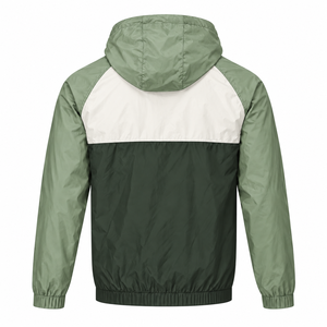 Veste coupe-vent légère à capuche pour homme, style color block, fermeture éclair, sportive, pour l'automne, résistante au vent - Product Image 2
