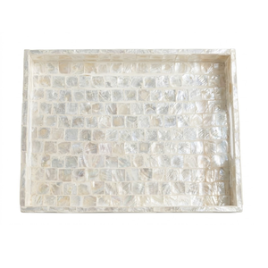 Bandeja Decorativa Artesanal con Incrustaciones de Madreperla Hosting Hero para Fiestas y Almacenamiento en el Hogar - Product Image 1