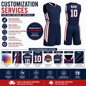 Tenue de basketball personnalisée complète avec impression par sublimation, nom et numéro du joueur brodés, logo de l'équipe, en polyester mesh à séchage rapide - Product Image 3