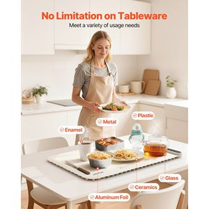 Electric <b>Food</b> Warming Tray 9 Adjustable Temperature Settings <b>Portable</b> Silicone Rollable Buffet <b>Warmer</b> Auto Shut-Off Child Lock - Product Image 6