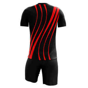 ชุดเสื้อฟุตบอลผู้ชายพรีเมียมปี 2026 สีดำแดงลายทาง แขนสั้น คอกลม ระบายเหงื่อได้ดี เหมาะสำหรับทุกฤดูกาล - Product Image 6