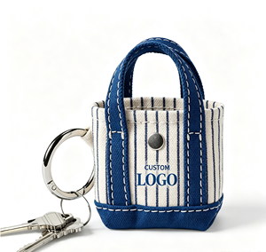 Sac fourre-tout mini en toile personnalisé avec logo, porte-clés, écologique, léger, avec breloque personnalisée, cadeau promotionnel tendance - Product Image 1