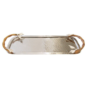 Top Quality Metal Tray Stylish Designer <b>Rectangle</b> Shape Serving Tray With Gold Designer Handle For Home Hotel Kitchen Organizer - Product Image 6