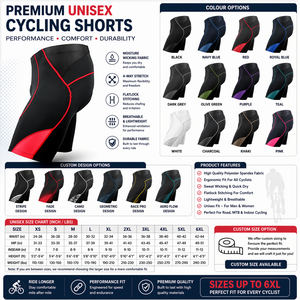 Custom Men & Women <b>Cycling</b> <b>Shorts</b> with 3D Gel <b>Padding</b> – Breathable Quick Dry Biker <b>Shorts</b> for Road & <b>Cycling</b> - Product Image 2