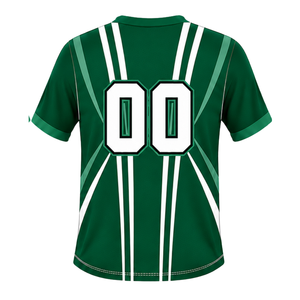 Camiseta de Rugby Verde Oscuro y Blanca de Manga Corta con Cuello en V, Uniforme de Equipo Transpirable y Ligero, Ropa Deportiva Personalizada para Entrenamiento - Product Image 2
