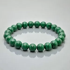 Natural Malachite 8mm Smooth Round AA Grade Gemstone Beads Stretch <b>Bracelet</b> <b>Healing</b> Jewelry Wholesale - Product Image 2