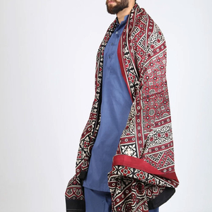 Châle en pure laine d'agneau pour l'hiver, qualité supérieure, laine super fine, confortable, long et large, traditionnel pour homme - Product Image 6