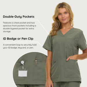 Conjunto de Uniformes Médicos para Mujer al por Mayor – Uniforme de Hospital Transpirable de Rayón y Spandex Elástico para Enfermería - Product Image 5