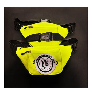 Vente en gros magnifique sac banane de sport à bandoulière sac de taille en nylon coloré avec fermeture à glissière motif bonbon sac banane néon - Product Image 4