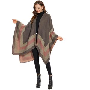 Shawl Wraps for Women, Elegant Knitted <b>Cape</b> Open Front <b>Poncho</b> Scarf Blanket Cardigan Coat for Spring, Autumn, and Winter - Product Image 1