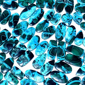 Paires de pierres précieuses de chrysocolle de malachite de haute qualité pour boucle d'oreille paire de pierres précieuses pour boucle d'oreille mousse Cabochon paire pour boucle d'oreille - Product Image 5