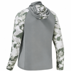Wholesale UV Protection Custom Performance Winter Hooded Fishing <b>Shirt</b> with <b>Face</b> Mask | 100% Cotton Sleeve Hoodie - Product Image 4