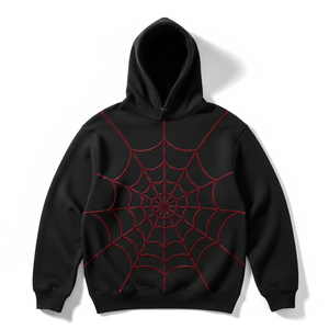 Sudadera con Capucha de Invierno Spider, Estampado de Telaraña Bordado, Felpa de Algodón Grueso, Unisex, Estilo Retro Urbano, Venta al por Mayor - Product Image 2