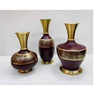 Jarrón de Metal Esmaltado de Lujo, Hecho a Mano, con Diseño Floral Azul, Estilo Antiguo, para Decoración de Mesa en Hogar u Hotel - Product Image 4