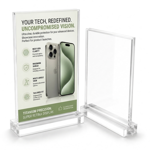 Support de menu en acrylique double face, imperméable, pour affichage sur table, pour comptoir de restaurant - Product Image 1