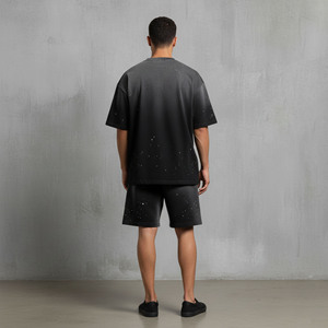 Offre Spéciale – Ensemble Short et T-shirt Homme Personnalisé avec Logo Imprimé – Coton Écologique Respirant à Séchage Rapide – Style Décontracté Urbain pour l'Été - Product Image 2