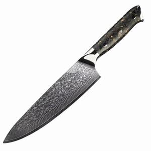 Top Quality Custom Handmade Damascus Steel Kitchen Chef Knife <b>Steak</b> Knife Vegetable Cutting Knife With Leather Sheath - Product Image 4
