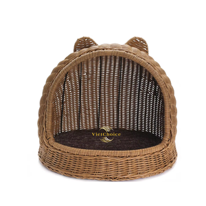 Casa para Gatos y Perros Hecha a Mano con Ratán Vietchoice, Fabricada en Vietnam, Ratán Tejido de Alta Calidad y Metal, Ecológica - Product Image 3
