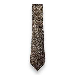 Corbata de Seda con Diseño Paisley Marrón Benon |   Corbata de Diseño de Lujo para Hombre |   Accesorio de Moda Clásico para Bodas, Eventos Empresariales y Fiestas, Ideal para Regalo - Product Image 1