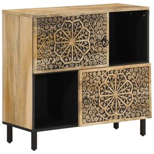 Armoire latérale en bois massif de mangue 31,5x13x29,5 pouces avec tiroir de rangement, design contemporain, mobilier moderne pour la maison - Product Image 2
