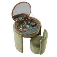 Table de toilette moderne en chêne avec miroir pliable et armoire intégrée, ensemble de luxe en bois massif, sur mesure pour salles de bain, fournisseur d'usine