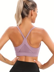 Mesh <b>Racerback</b> Sports <b>Bra</b> Women Medium Impact Scoop Neck Gym Yoga Tank Top Padded Fitness Crop Brassiere Activewear Underwear - Product Image 5