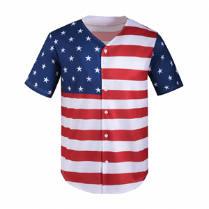 Maillot de baseball à manches courtes de haute qualité, léger, confortable, à prix bas pour adulte, design personnalisé, maillot de baseball à enfiler - Product Image 1