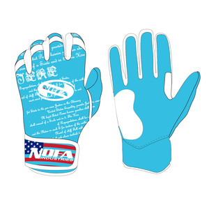 NOFA INDUSTRIES Batting Gloves Blue Ambidextrous <b>Hook</b> And Loop Closure Training Glove - Product Image 2