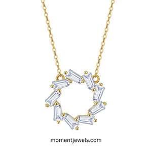 Collar con Colgante de Plata de Ley 925 Chapado en Oro Real de 14K con Circonita para Mujer, Cadena de Cable Chapada en Platino, Estilo Simple, Color Sólido - Product Image 2