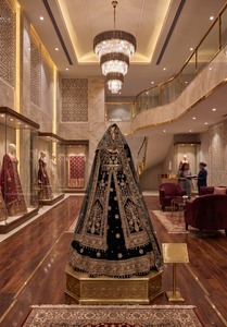 Red Velvet Bridal <b>Lehenga</b> Choli Heavy Hand Embroidery Lace Border Tassels Wedding Dress for Women - Product Image 4
