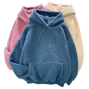 Sweat-shirt à capuche en polaire Teddy blanc de haute qualité, personnalisé, en sherpa moelleux, coupe oversize à épaules tombantes, style streetwear pour hommes - Product Image 3