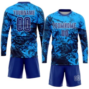 Custom <b>Tie</b> <b>Dye</b> Royal-White Sublimation Soccer Uniform Jersey Breathable Team Training <b>Kit</b> Pro Personalized Sportswear Shirt - Product Image 2