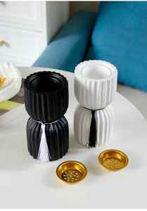 Brûleur d'encens Bakhoor en résine tendance 2026 avec pompon, finition polie, pour la maison, le bureau, cadeau festif Ramadan Aïd, Mubkhar arabe moderne - Product Image 5