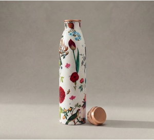 Compre con la Mejor Oferta: Botella de Cobre Esmaltado con Diseños Florales para Yoga, Gimnasio, Oficina y Viajes - Product Image 4