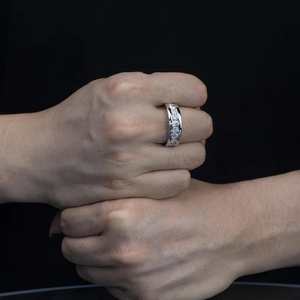 Bague éternelle authentique en moissanite et diamant rond, unisexe, en argent 925 original, cadeau de mariage surprise pour partenaire - Product Image 3