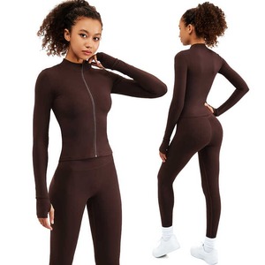 Ensemble de sport 2 pièces pour femme : soutien-gorge de yoga renforcé sans coutures et leggings taille haute, design unique, pour fitness et gym - Product Image 4