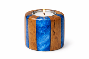 Nouvelle arrivée, porte-bougie en bois et résine rouge rubis, fait main, décoration de table de luxe, support de bougie, cadeau - Product Image 4