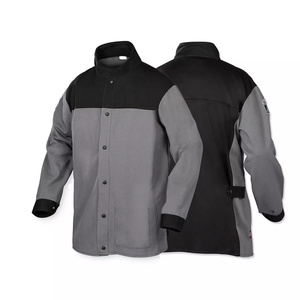 Veste de soudeur de qualité supérieure en coton FR et cuir de vachette, protection robuste du corps, résistante au feu et à la chaleur, vêtements de travail pour soudeurs - Product Image 6