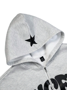 Vêtements de mode urbaine : sweat à capuche zippé et pantalon droit, logo et motifs personnalisés, tenues de sport, survêtements - Product Image 4