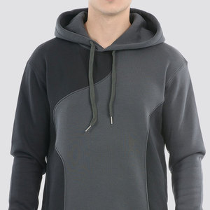 Ensemble de survêtement 2 pièces XXL pour homme, respirant, noir/gris, avec logo personnalisé, veste extensible dans les quatre sens, 100 % extensible, vente en gros - Product Image 5