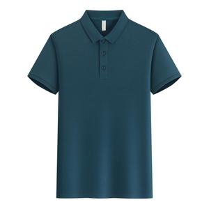 Men's Solid <b>Blue</b> Short Sleeve Oxford <b>Polo</b> <b>Shirt</b> Casual Woven Button Down Regular Fit - Product Image 3