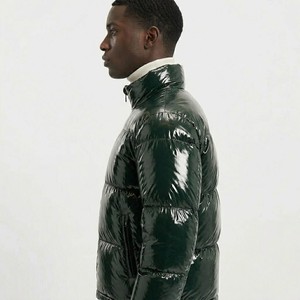 Chaqueta Premium para Hombre, Verde Oscuro Brillante, Acolchada, Gruesa, Aislante, con Cierre, para Invierno, Estilo Burbuja, Prenda Exterior de Moda - Product Image 4