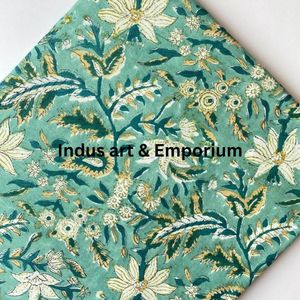 Tela de Algodón Cambray Estampada a Bloques 60x60, Tela de Algodón con Estampado Tradicional Jaipuri - Product Image 6