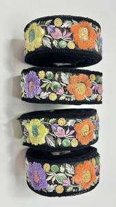Adornos de Encaje Floral con Lentejuelas Bordadas para Vestidos de Saree, Ropa de Novia, Accesorios de Moda, 100% Poliéster - Product Image 5